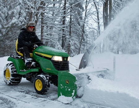 John deere riding 2025 mower snow blower