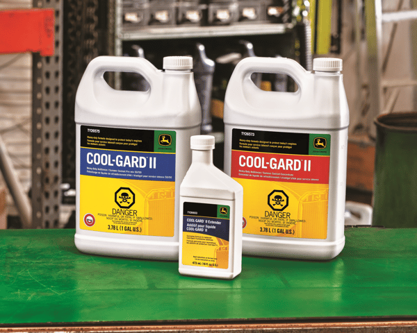 John Deere Cool-Gard coolant will protect your compact tractor from freezing in the bitter Minnesota winter.